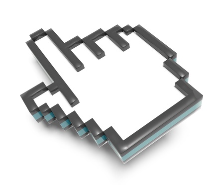 Pixel hand cursorの写真素材