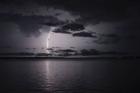 Lightning bolt on the St Johns Riverの写真素材