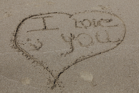 message sand I love youの写真素材