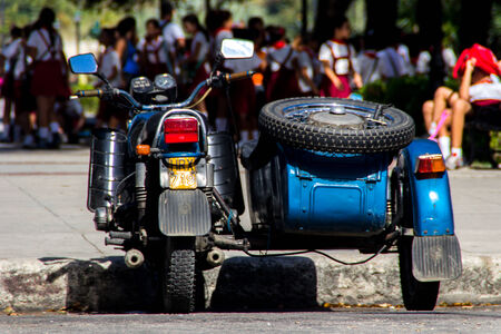 old motorcycle in cubaのeditorial素材