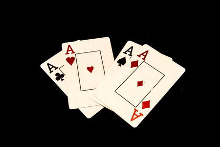 poker carts isolated in black