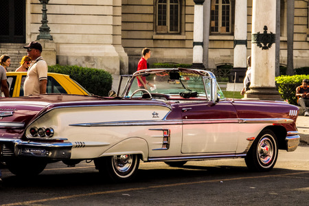 old car in cuban streetのeditorial素材
