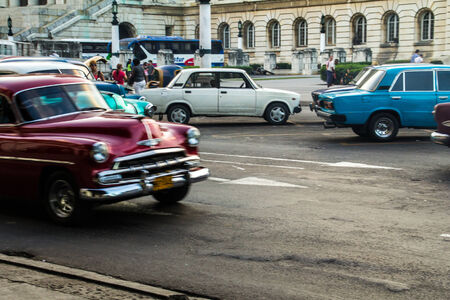 old car in cuban streetのeditorial素材
