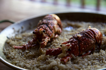 Paella of lobsterの写真素材