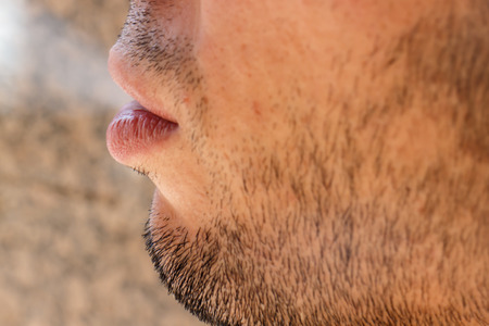 close up smoking manの写真素材