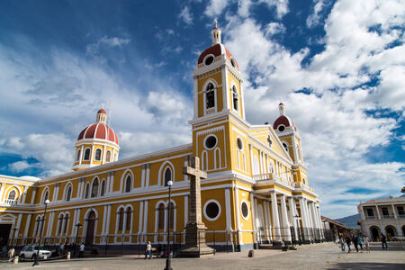 Cathedral Outdoors view from Granada, Nicaragua.の写真素材