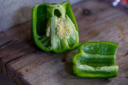 green Pepper cuttedの写真素材