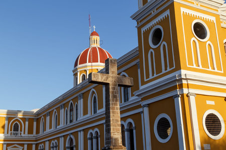 Cathedral view, Granada, Nicaragua, Central America.の写真素材