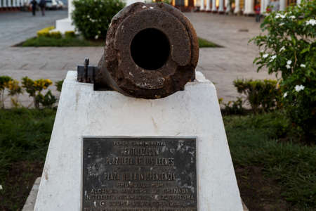 old cannon sculpture from Granada, Nicaraguaのeditorial素材