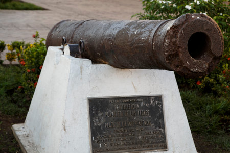 old cannon sculpture from Granada, Nicaraguaのeditorial素材