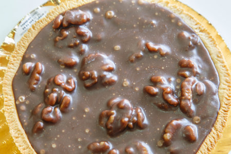 chocolate and nuts cakeの写真素材