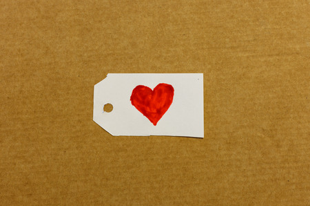 heart Inscription on cutout labelの写真素材