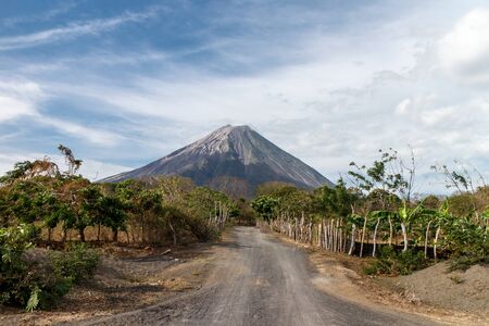 volcano Concepcion view in Ometepe, Nicaraguaの写真素材