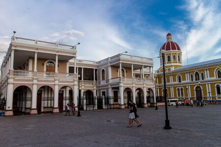 Cathedral view from granada, Nicaragua. typical touristic viewのeditorial素材