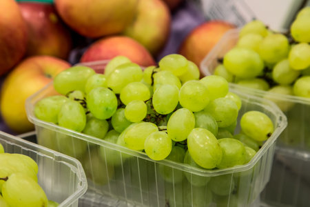 green grapes at plastic box