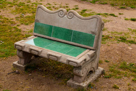 park stone Benchの写真素材