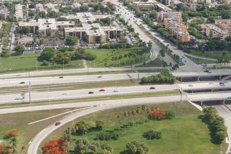 aerial view of diferent road in miami area, 7 june 2015の写真素材