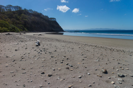 beach from pacific coast in Nicaraguaの写真素材