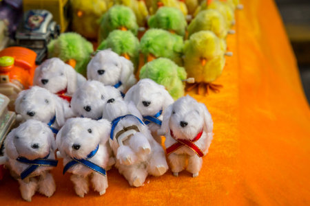 small white dog toys group