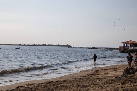 Corinto, Nicaragua, - December 14, 2015: beach view with people aroundのeditorial素材