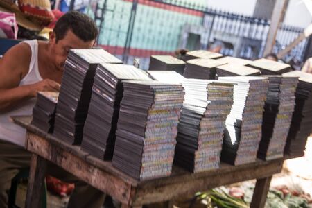 Granada, Nicaragua - December 22, 2015: Market daily life view. People on shopのeditorial素材