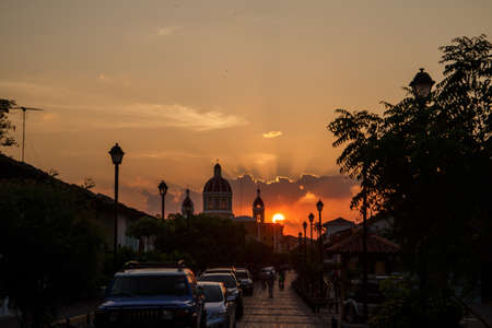 La Calzada street view at afternoon. Travel imagery for Nicaraguaの写真素材