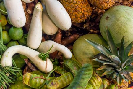 fruits and vegetables group from market in Nicaraguaの写真素材