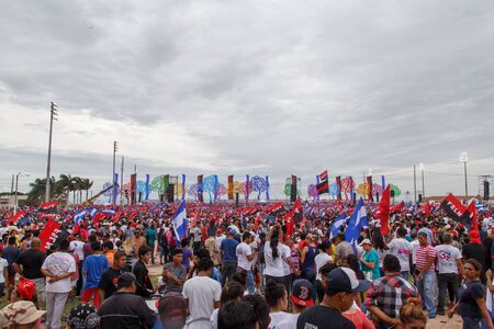 Managua, Nicaragua â July 19, 2016: People on street commemorating the 37th anniversary of victory of sandinist revolutionのeditorial素材
