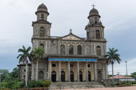 Managua, Nicaragua  August 14, 2016: Cathedral of Santiago Managua Nicaragua on Plaza of the Revolutionの写真素材