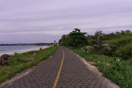 corn island view in a cloudy dayの写真素材