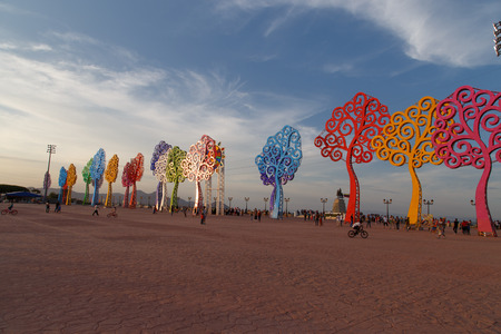 Managua, Nicaragua â March 07, 2016: the revolution place in Puerto Salvador Allendeのeditorial素材