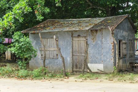Corn Island, Nicaragua â August 17, 2016: native poor house. General travel imageryのeditorial素材