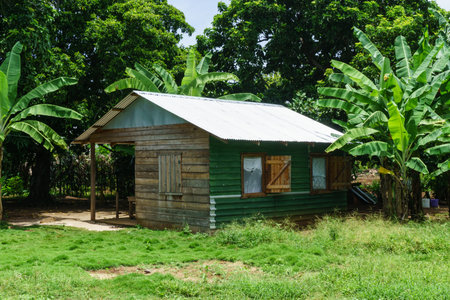 Corn Island, Nicaragua â August 18, 2016: native poor house. General travel imageryのeditorial素材