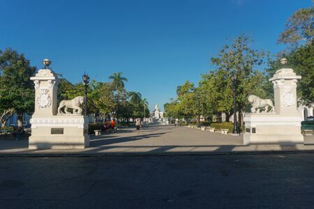 Cienfuegos, Cuba â January 1, 2017: street view around central parkのeditorial素材