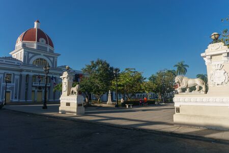 Cienfuegos, Cuba â January 1, 2017: street view around central parkのeditorial素材