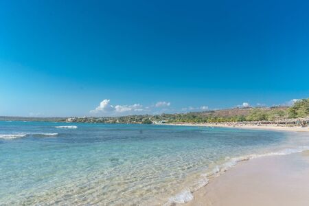 Cuba - Caribbean beach Playa Rancho Luna in Cienfuegos. Sandy coastの写真素材