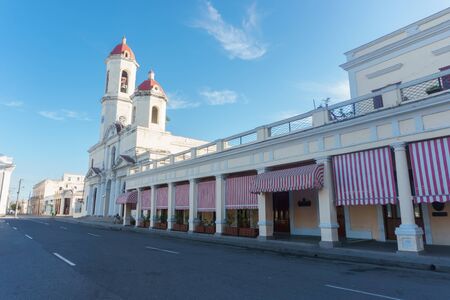 Cienfuegos, Cuba â January 1, 2017: street view around central parkのeditorial素材