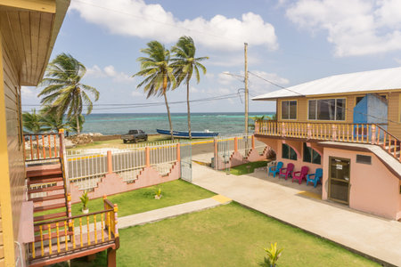 Corn Island, 27 february 2017. View from house to beachのeditorial素材