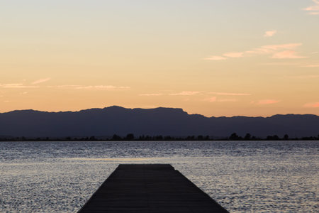 beautiful sunset in delta ebro. Spain