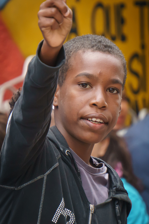 La Havana, Cuba, January 08, 2017: Street portrait of cuban boyのeditorial素材
