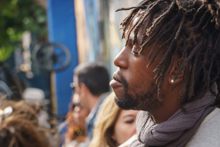 La Havana, Cuba, January 08, 2017:  black young man portrait on streetのeditorial素材