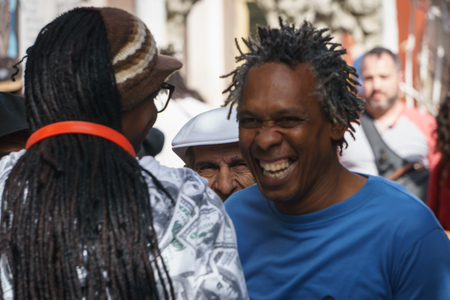 La Havana, Cuba, January 08, 2017: afrocaribbean and rasta street culture in Callejon de Hamel in La Havana. There is a famous street by rasta and black culture in La Havanaのeditorial素材