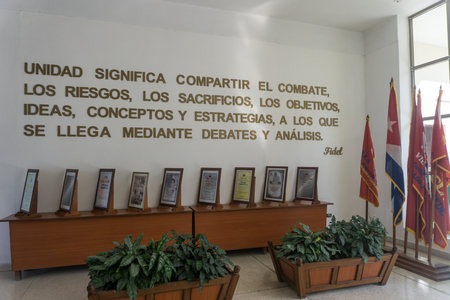 Santa Clara, Cuba, January 5, 2017: Communist Party central building from indoors in Santa Clara, Cuba.のeditorial素材