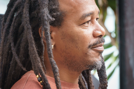 La Havana, Cuba, January 08, 2017: afrocaribbean and rasta street culture in Callejon de Hamel in La Havana. There is a famous street by rasta and black culture in La Havanaのeditorial素材