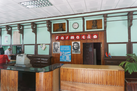 Santa Clara, Cuba, January 5, 2017: inside a local farmacy in Santa Clara, Cuba. Local life imageryのeditorial素材