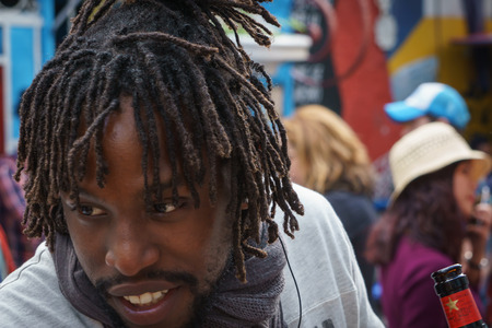La Havana, Cuba, January 08, 2017: afrocaribbean and rasta street culture in Callejon de Hamel in La Havana. There is a famous street by rasta and black culture in La Havanaのeditorial素材