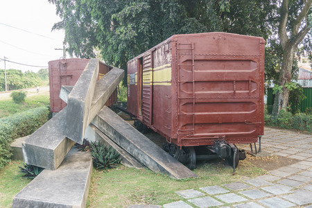 Santa Clara, Cuba, January 5, 2017:  revolution train museum in Santa Clara, Cuba. This place is where che guevara and their revolutionary group win the battle of Santa Clara during the revolutionのeditorial素材