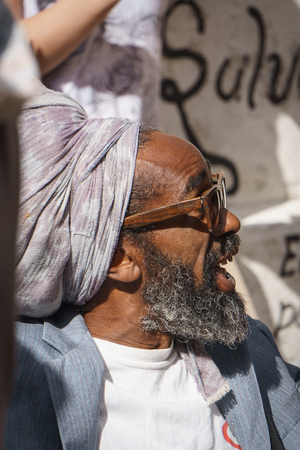 La Havana, Cuba, January 08, 2017: black afro cuban man, street portrait, editorial captionのeditorial素材
