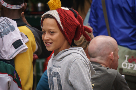 La Havana, Cuba, January 08, 2017: Street portrait of cuban boyのeditorial素材