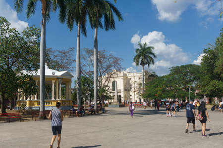 Santa Clara, Cuba, January 4, 2017: street view around the Central Parkのeditorial素材
